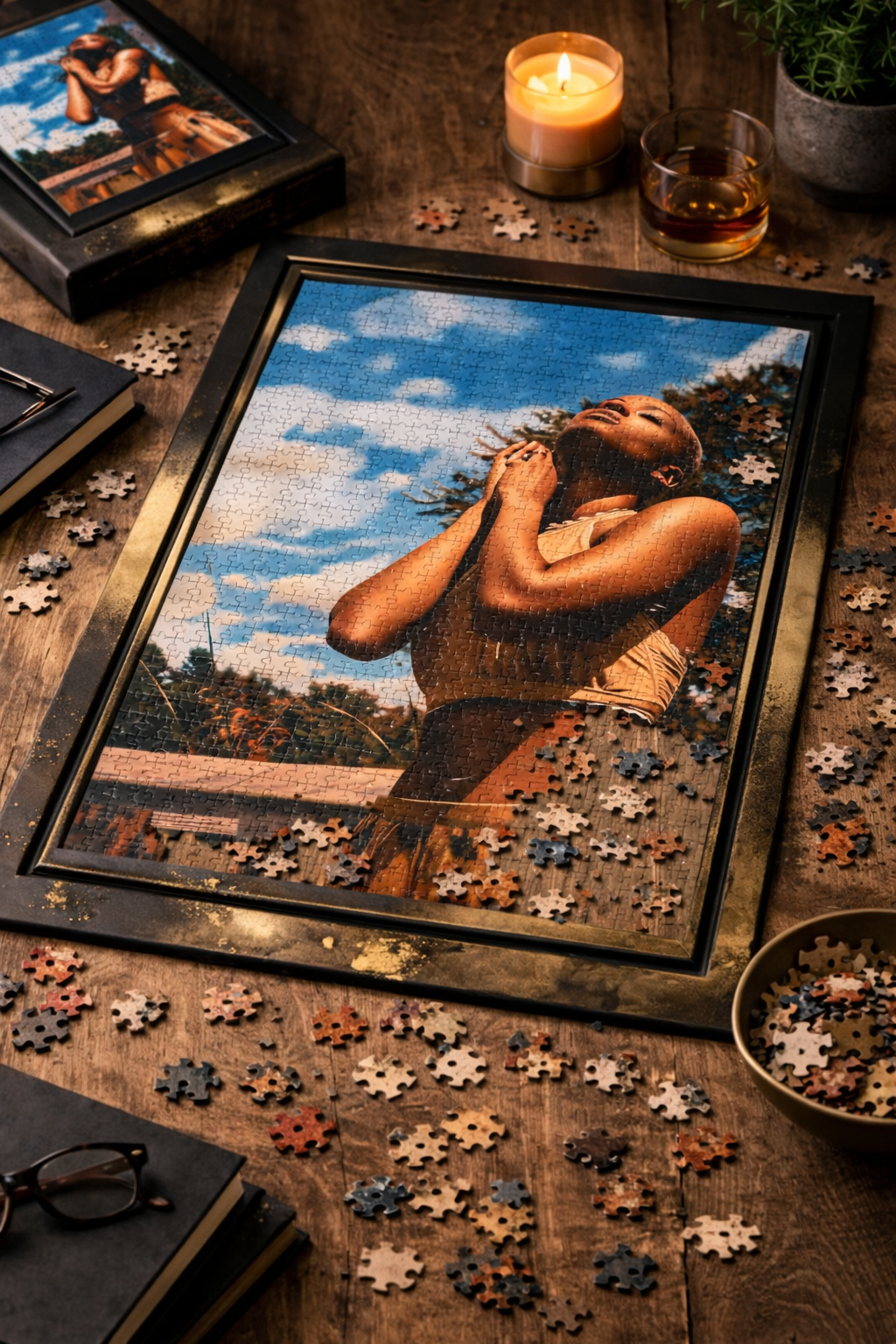 Puzzle art canvas styled as a premium custom art piece